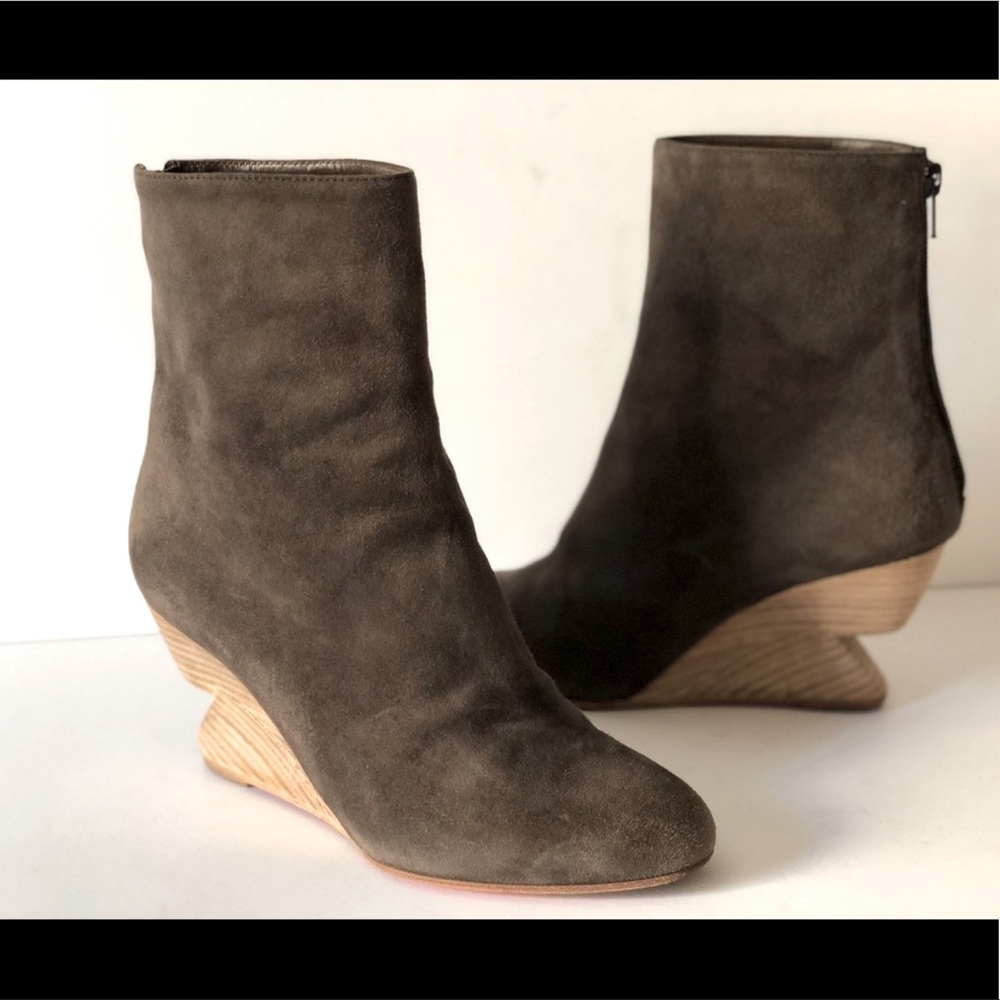Christian Louboutin Grey Suede Leather Wedge